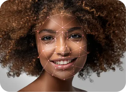 Woman performing facial biometrics